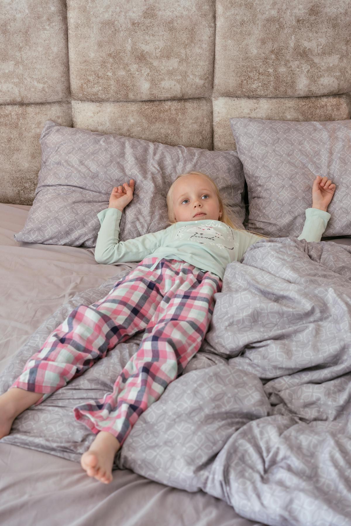 A child in pajamas at bedtime